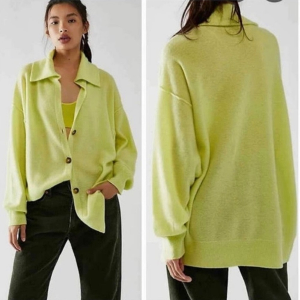 FREE PEOPLE Swim Too Deep Oversized Slouchy Cashmere Cardigan Size Small
